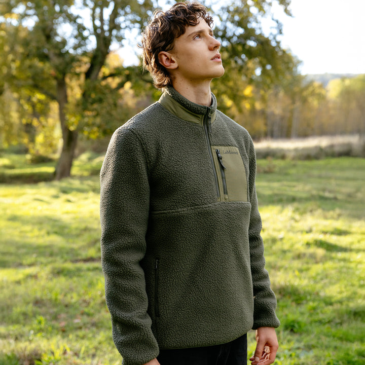 LeMieux Mens Borg Half Zip Sweat - Olive