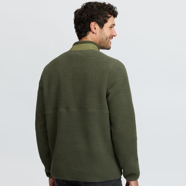 LeMieux Mens Borg Half Zip Sweat - Olive
