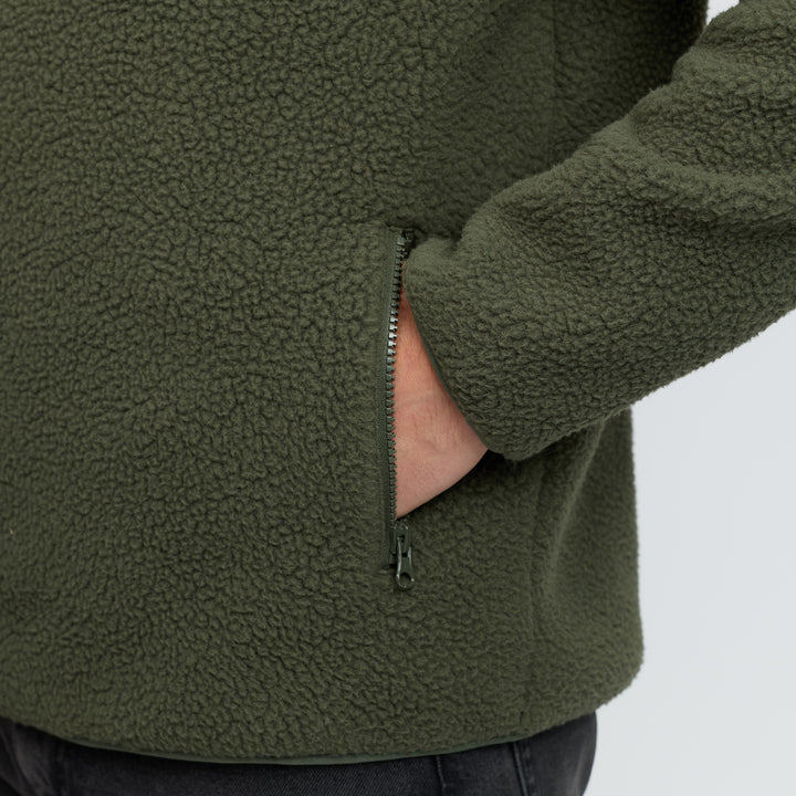 LeMieux Mens Borg Half Zip Sweat - Olive
