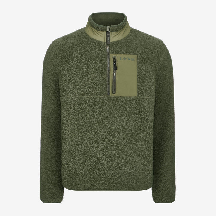 LeMieux Mens Borg Half Zip Sweat - Olive