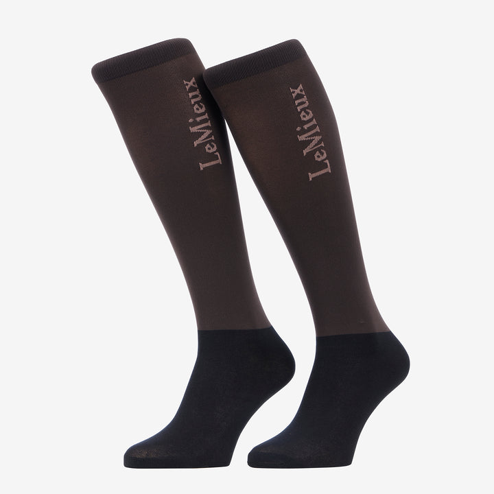 LeMieux Ladies Competition Two Pack Socks - Cocoa