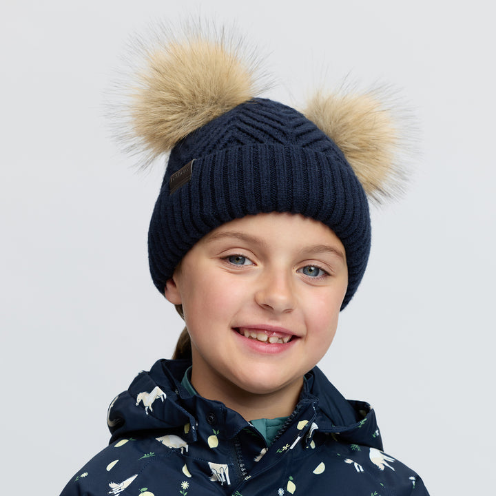 LeMieux Mini Double Pom Beanie - Navy