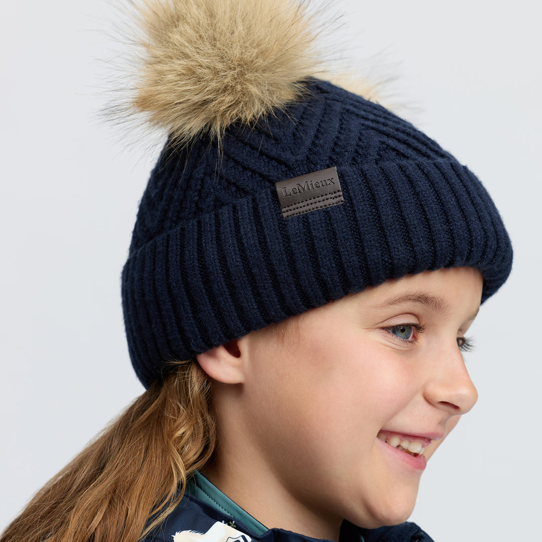LeMieux Mini Double Pom Beanie - Navy