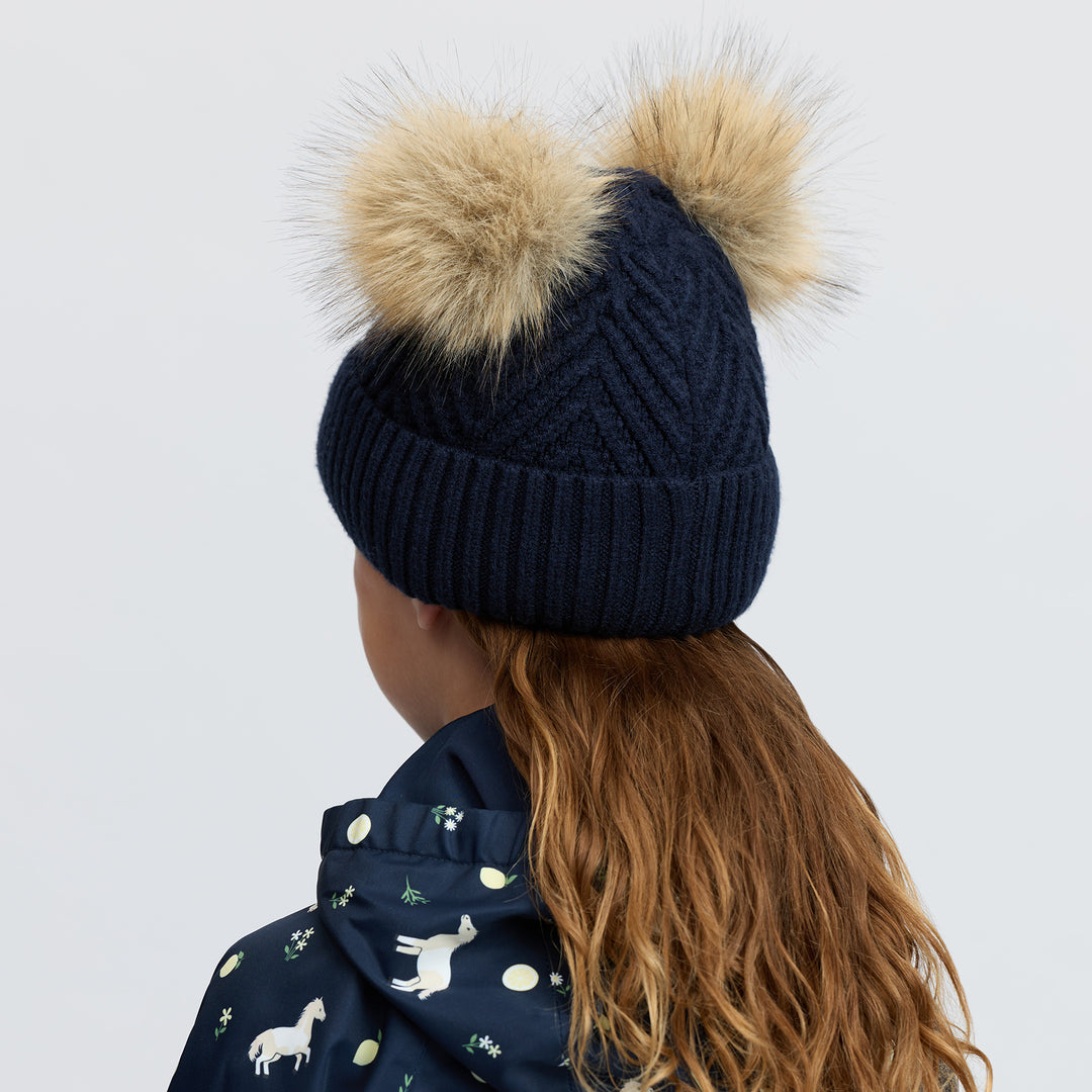 LeMieux Mini Double Pom Beanie - Navy