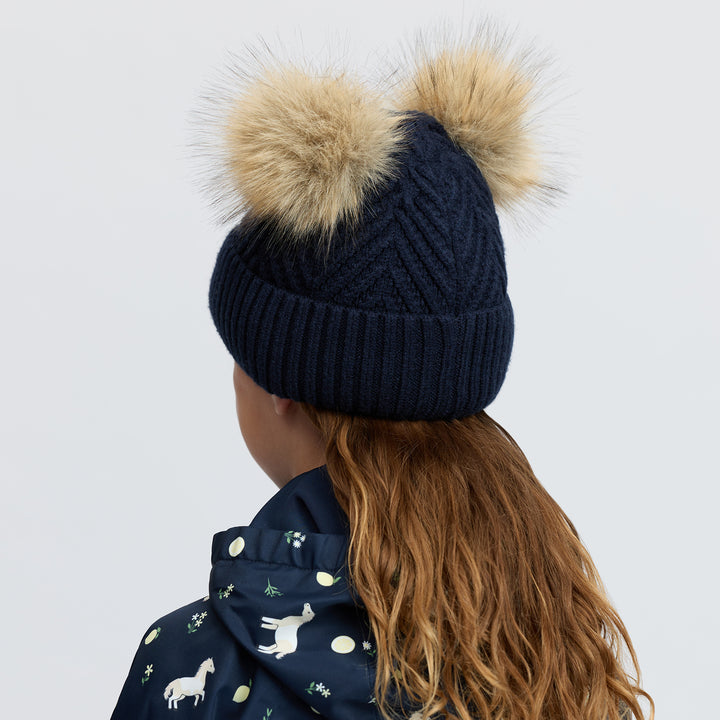 LeMieux Mini Double Pom Beanie - Navy