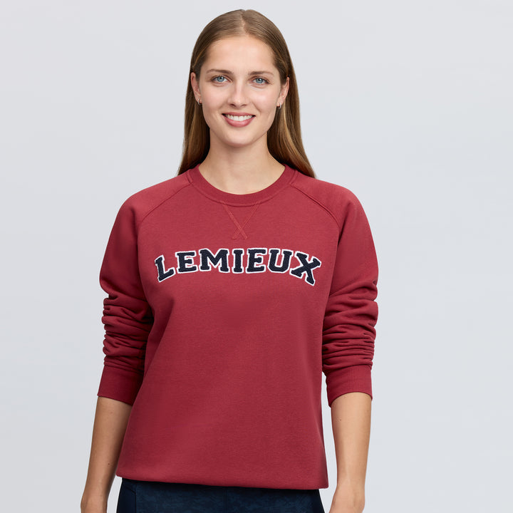 LeMieux Ladies Vida Varsity Crew Neck Sweat - Russet
