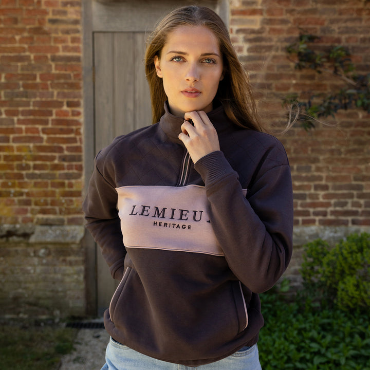 LeMieux Ladies Heritage Quarter Zip Sweat - Cocoa
