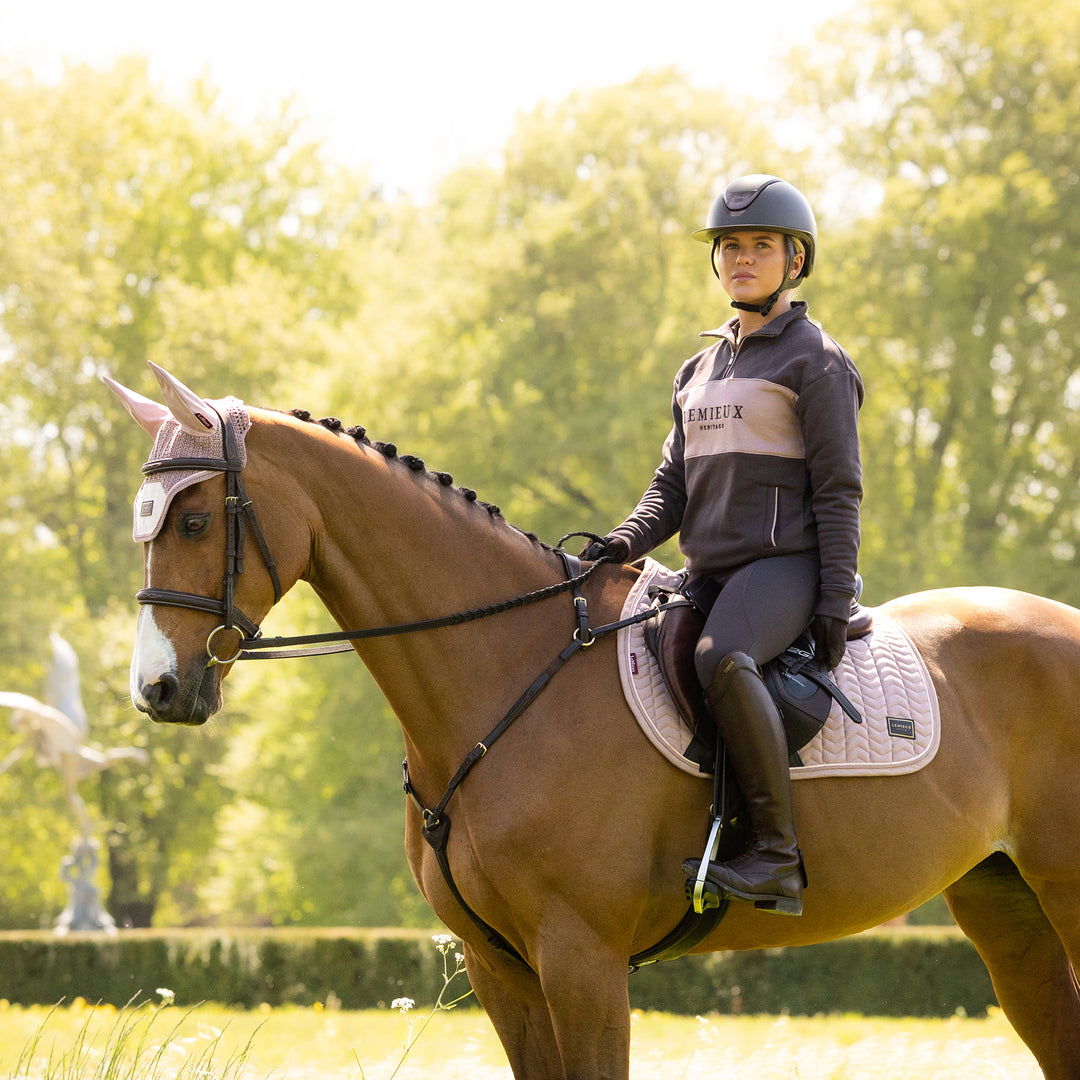 LeMieux Ladies Heritage Quarter Zip Sweat - Cocoa