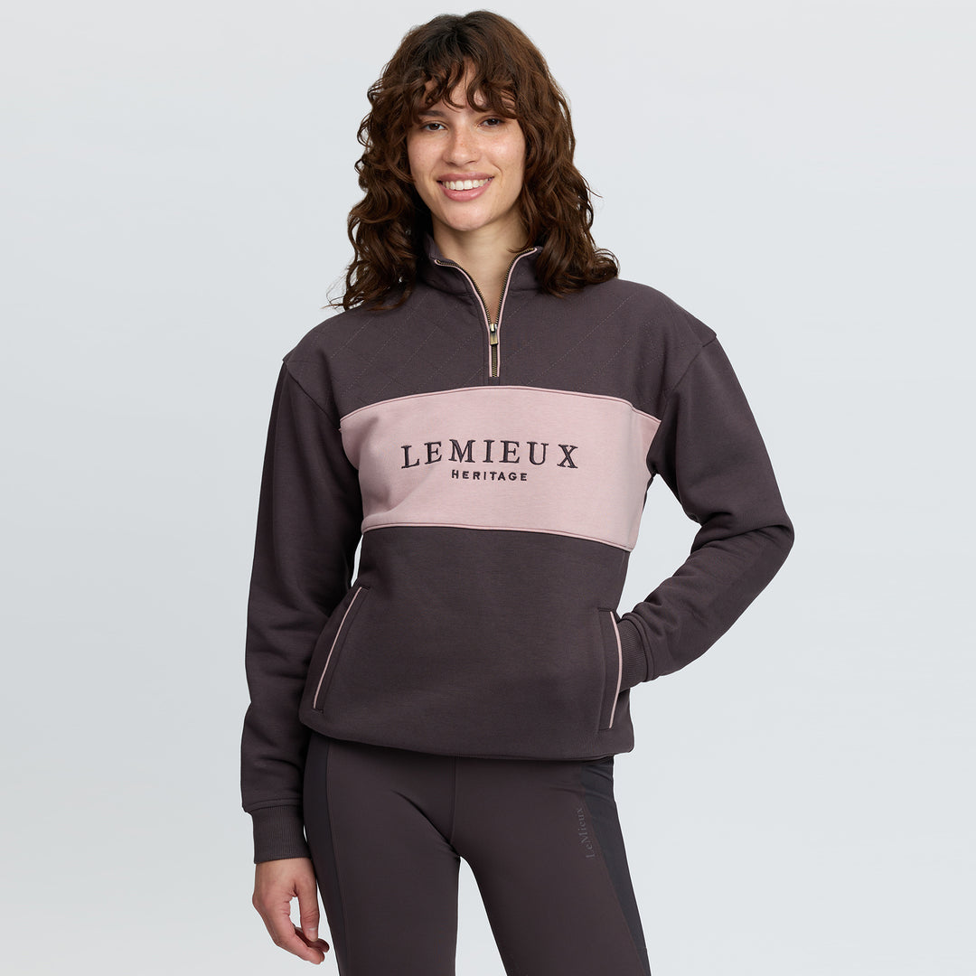 LeMieux Ladies Heritage Quarter Zip Sweat - Cocoa