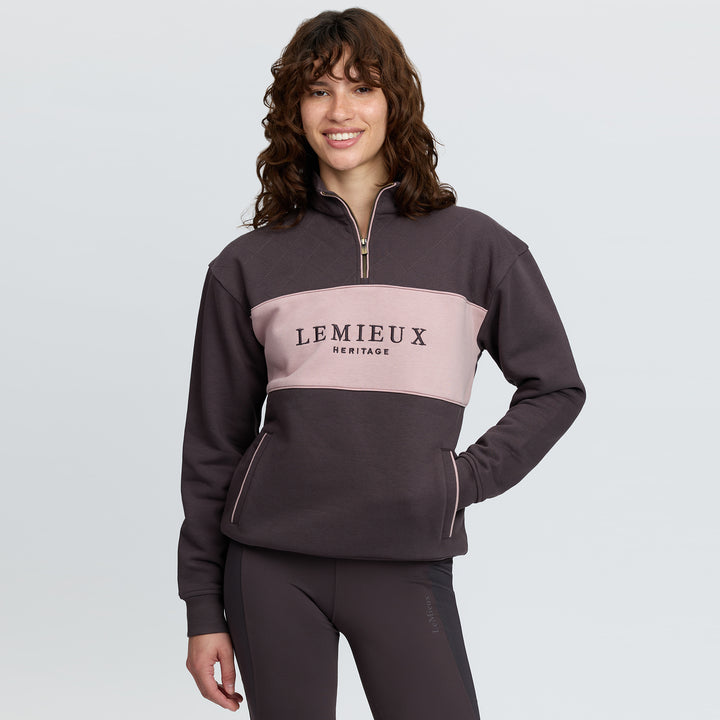 LeMieux Ladies Heritage Quarter Zip Sweat - Cocoa