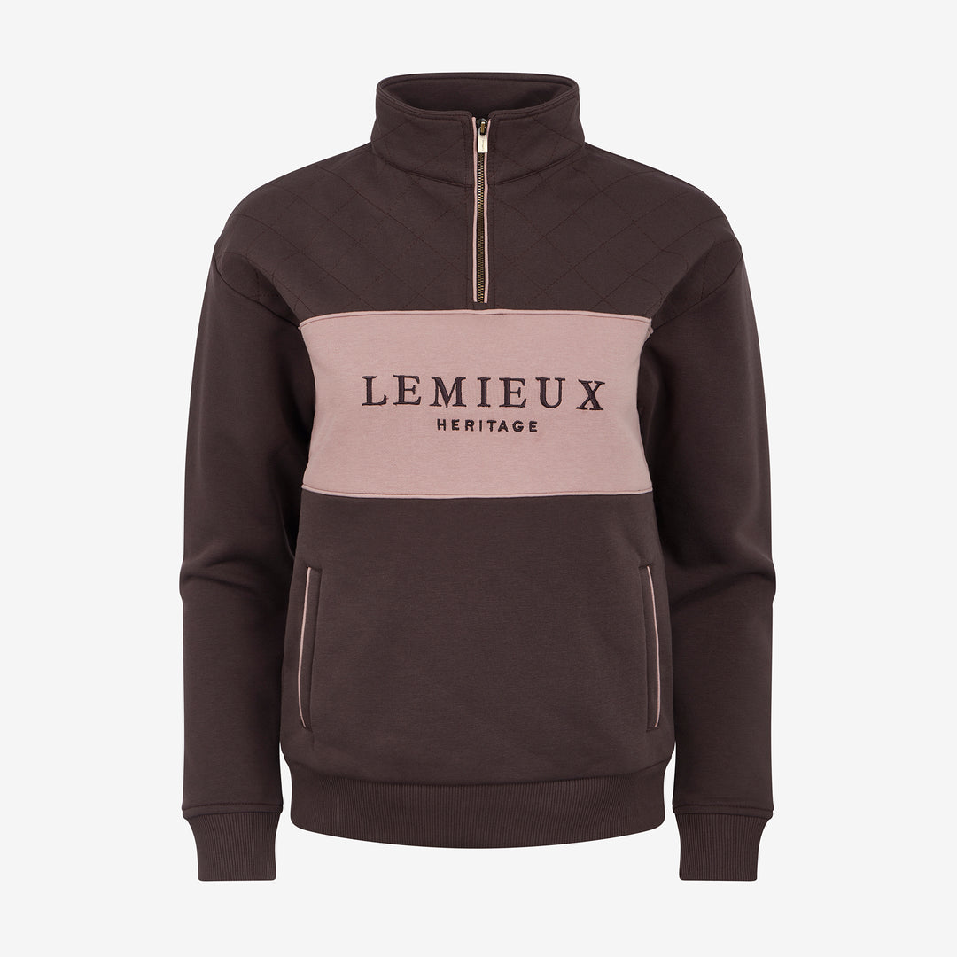 LeMieux Ladies Heritage Quarter Zip Sweat - Cocoa