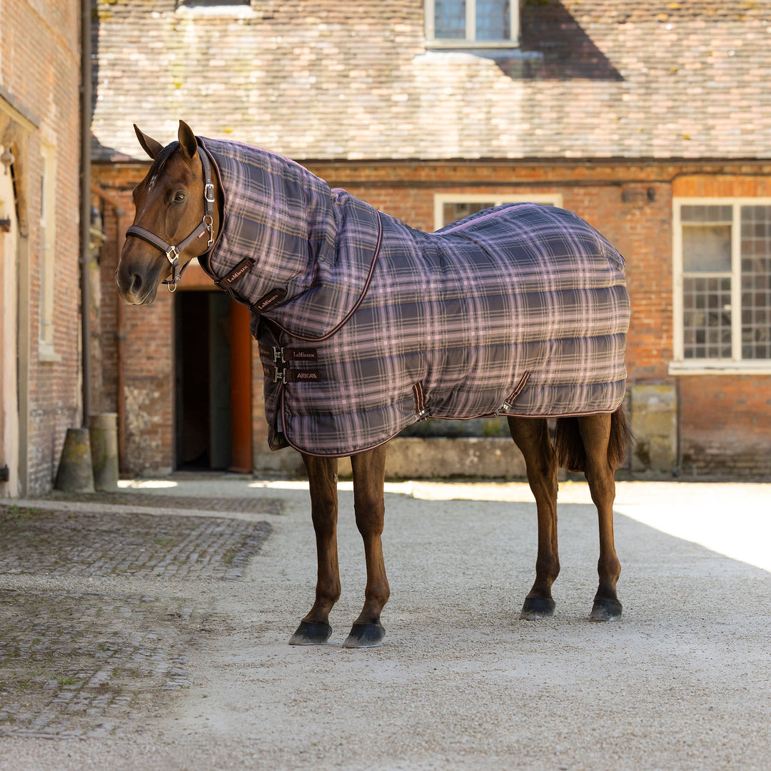 LeMieux Arika 100g Check Stable Rug with Neck - Cocoa
