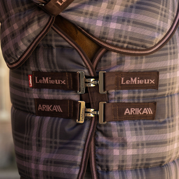 LeMieux Arika 100g Check Stable Rug with Neck - Cocoa