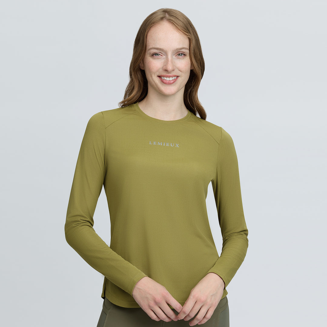 LeMieux Ladies Long Sleeve Sports Tee - Gooseberry