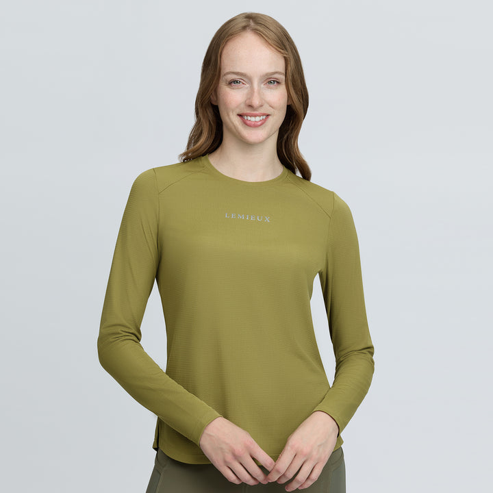 LeMieux Ladies Long Sleeve Sports Tee - Gooseberry