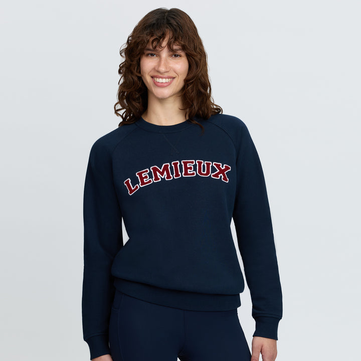 LeMieux Ladies Vida Varsity Crew Neck Sweat - Navy