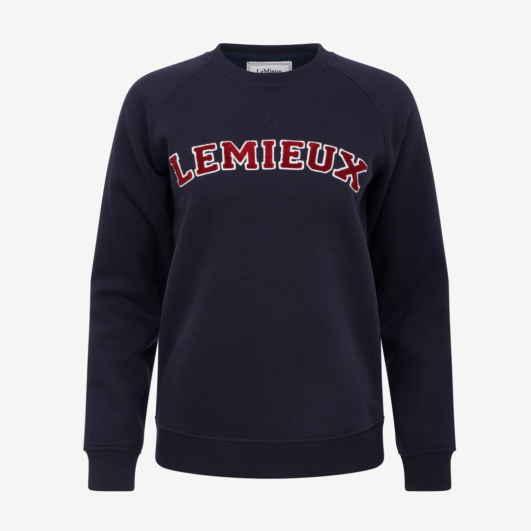 LeMieux Ladies Vida Varsity Crew Neck Sweat - Navy