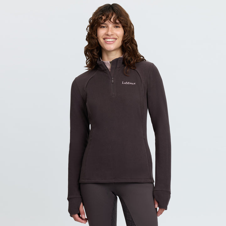 LeMieux Ladies Frances Quarter Zip Fleece - Cocoa