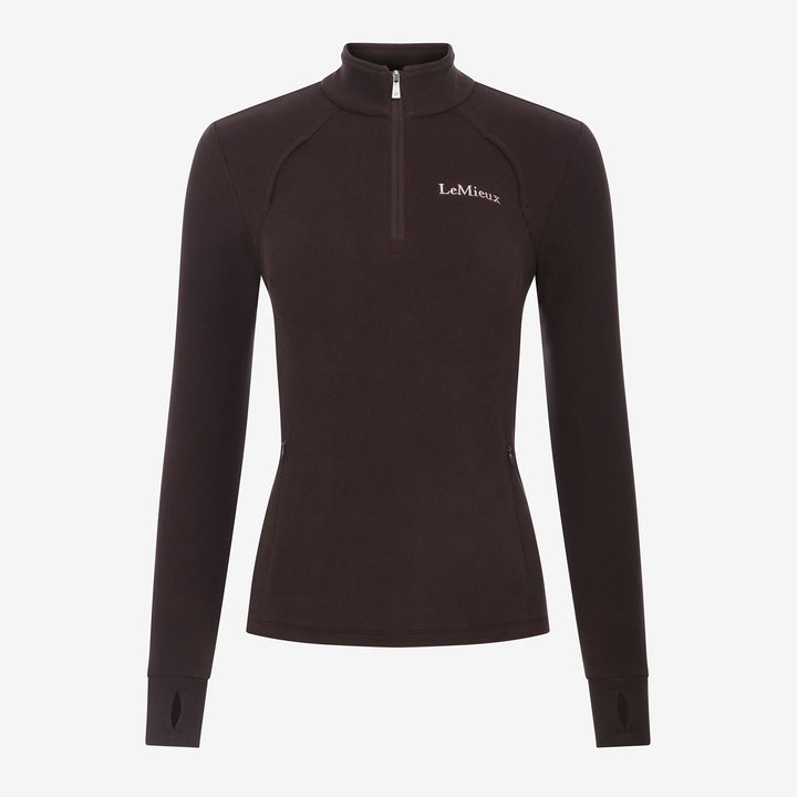 LeMieux Ladies Frances Quarter Zip Fleece - Cocoa