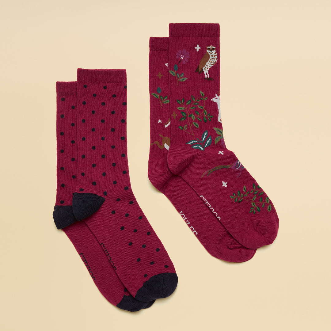 Joules Ladies Everyday 2 Pack Socks