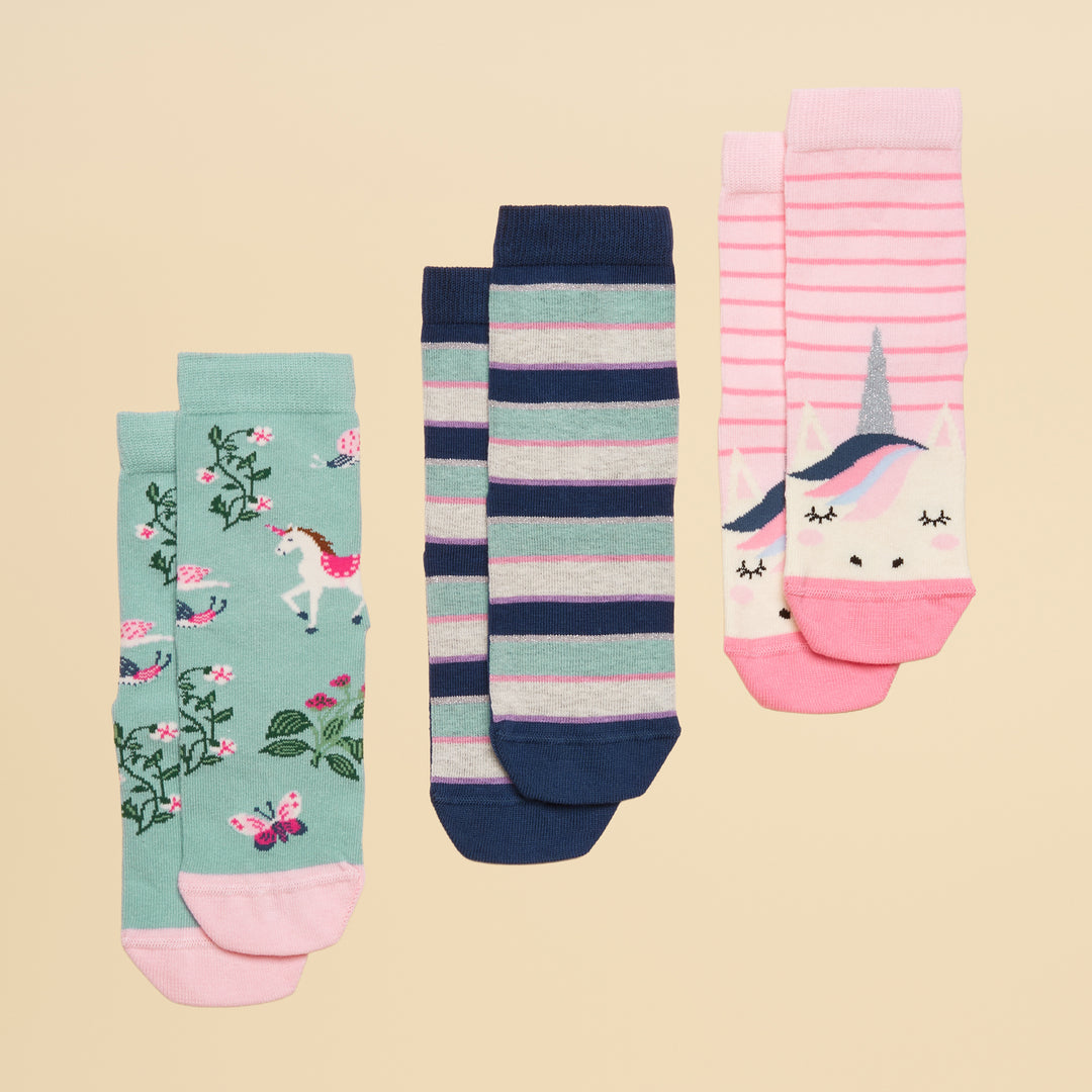 Joules Girls Neat Feet 3 Pack Socks