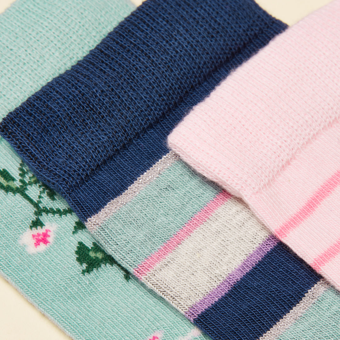 Joules Girls Neat Feet 3 Pack Socks