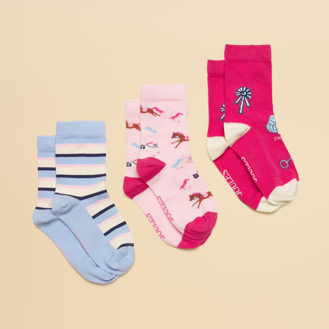 Joules Girls Neat Feet 3 Pack Socks