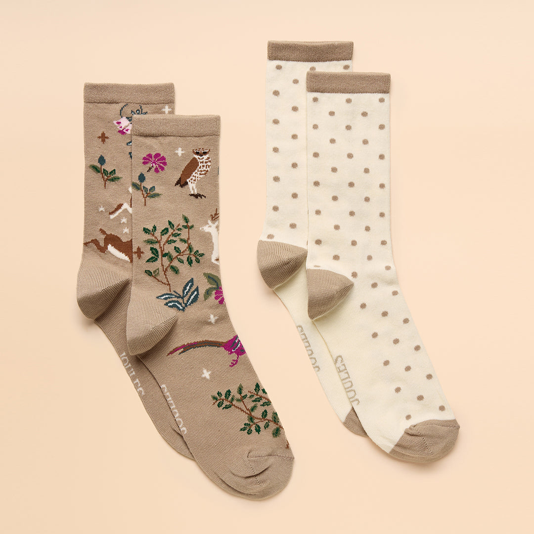 Joules Ladies Everyday 2 Pack Socks