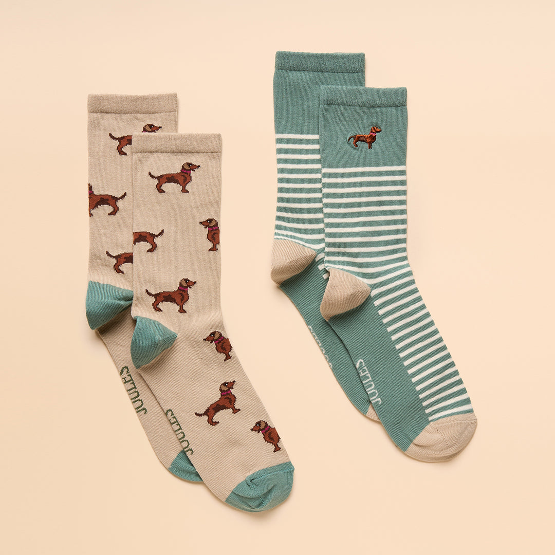 Joules Ladies Everyday 2 Pack Socks