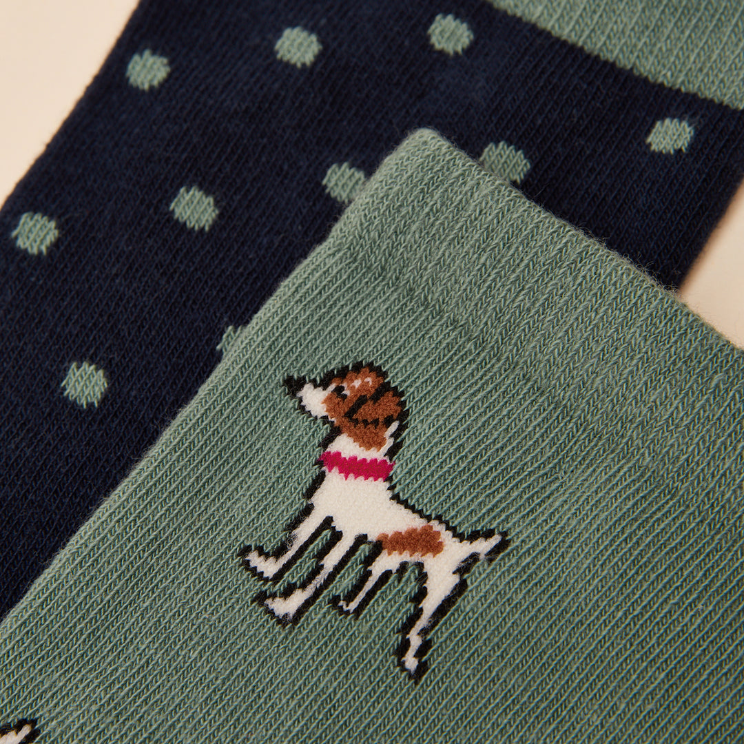 Joules Ladies Everyday 2 Pack Socks