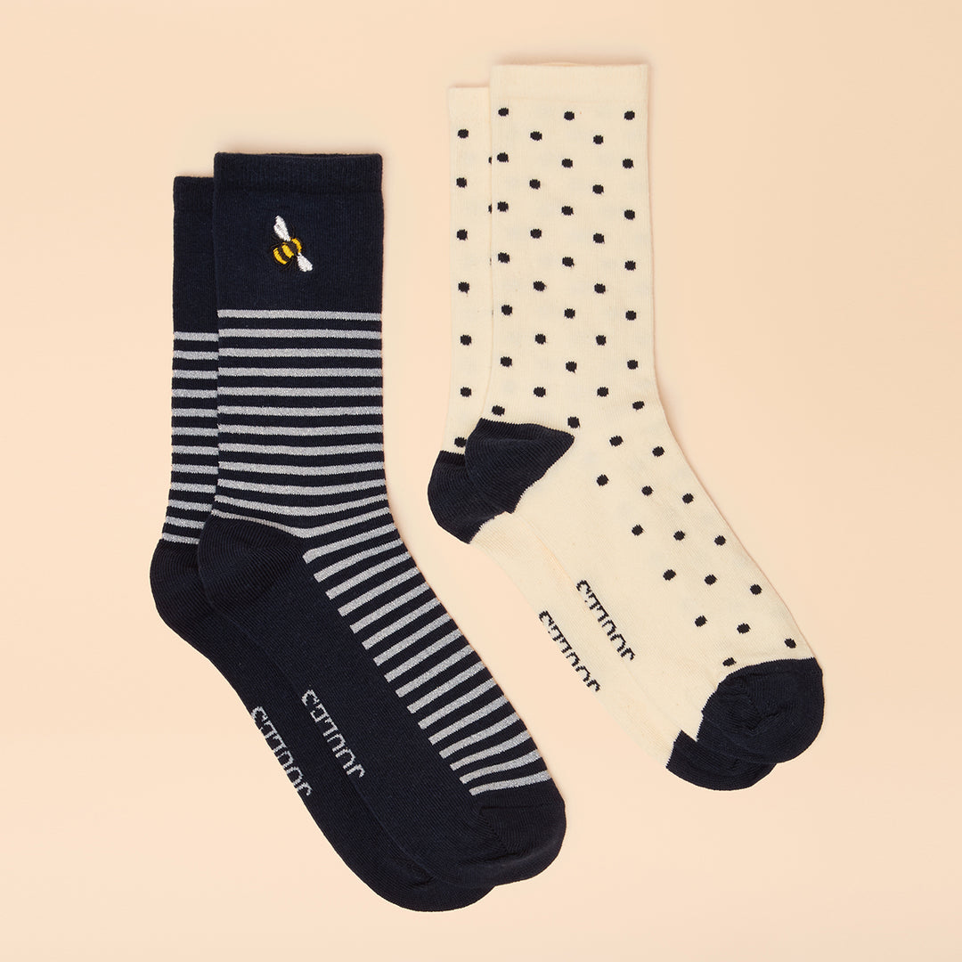 Joules Ladies Everyday 2 Pack Socks
