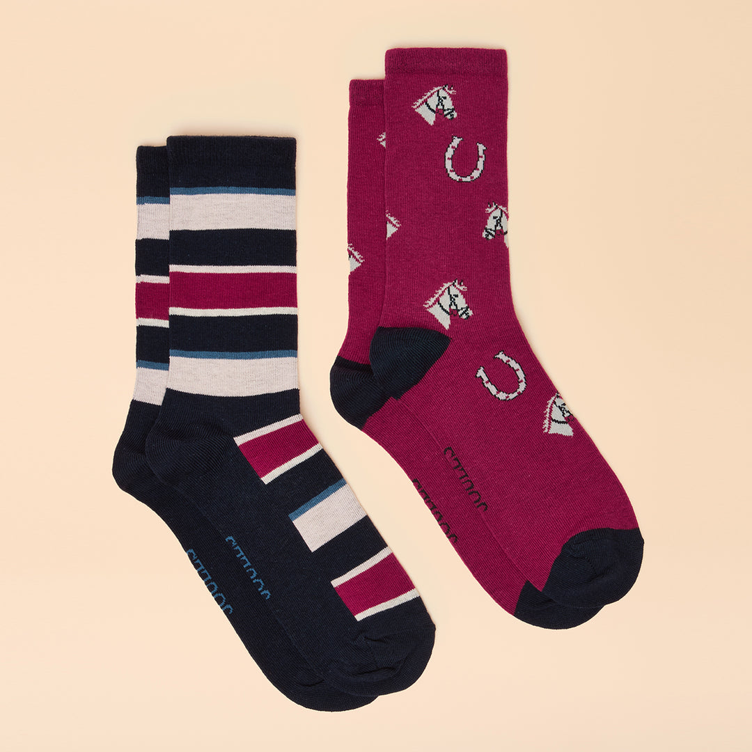 Joules Ladies Everyday 2 Pack Socks