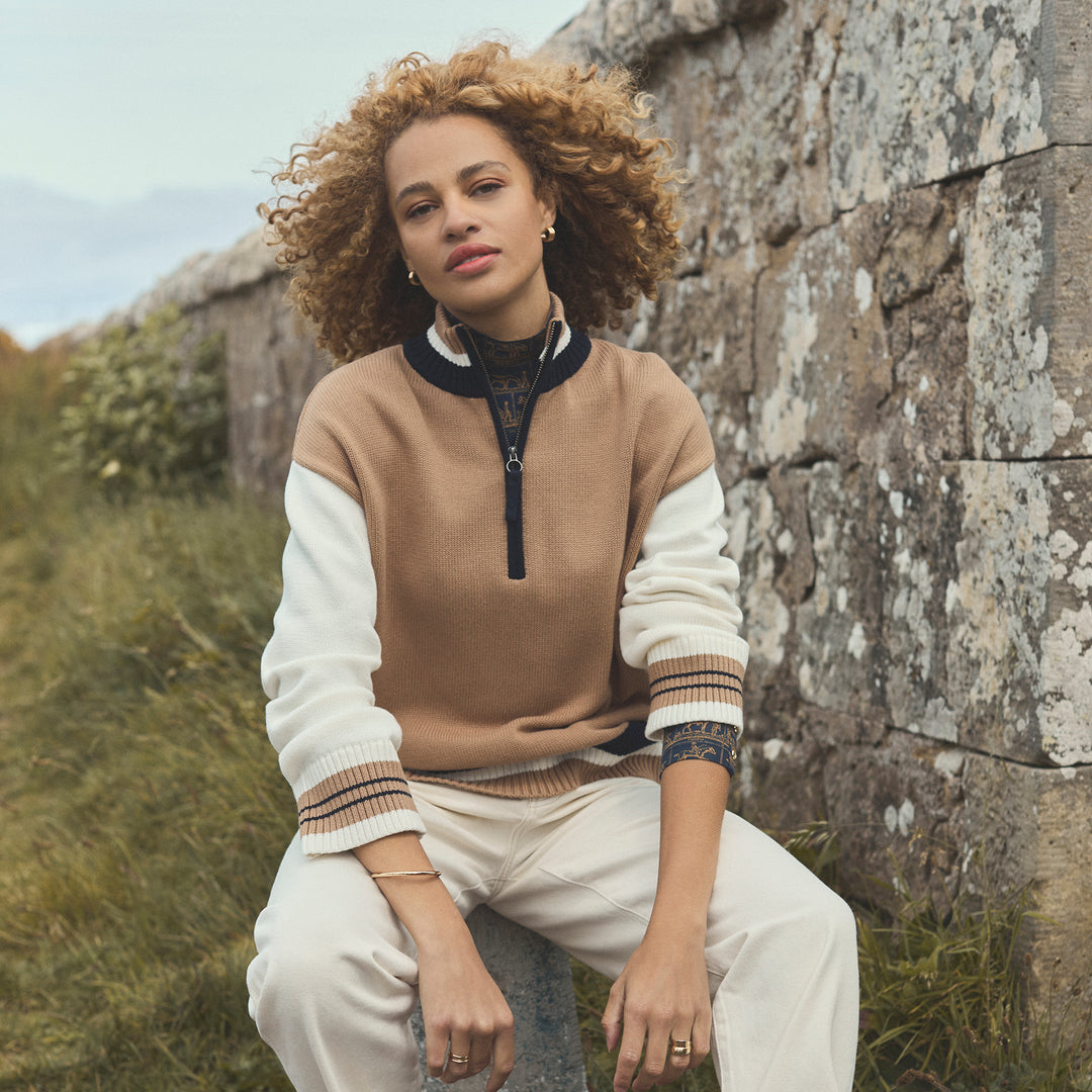 Joules Ladies Varsity Zip Jumper