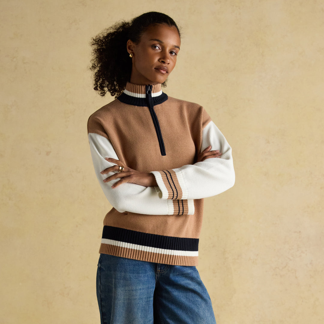 Joules Ladies Varsity Zip Jumper