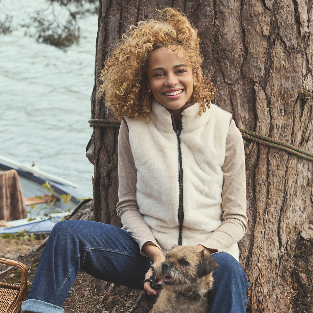 Joules Ladies Reversible Fur Gilet