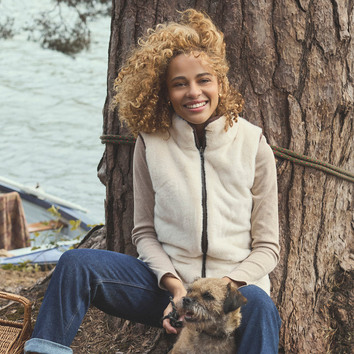 Joules Ladies Reversible Fur Gilet