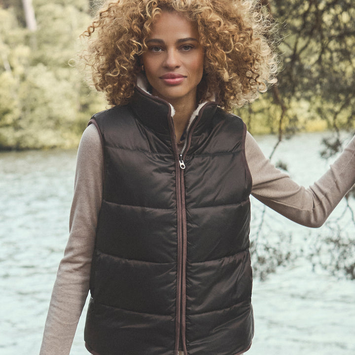 Joules Ladies Reversible Fur Gilet