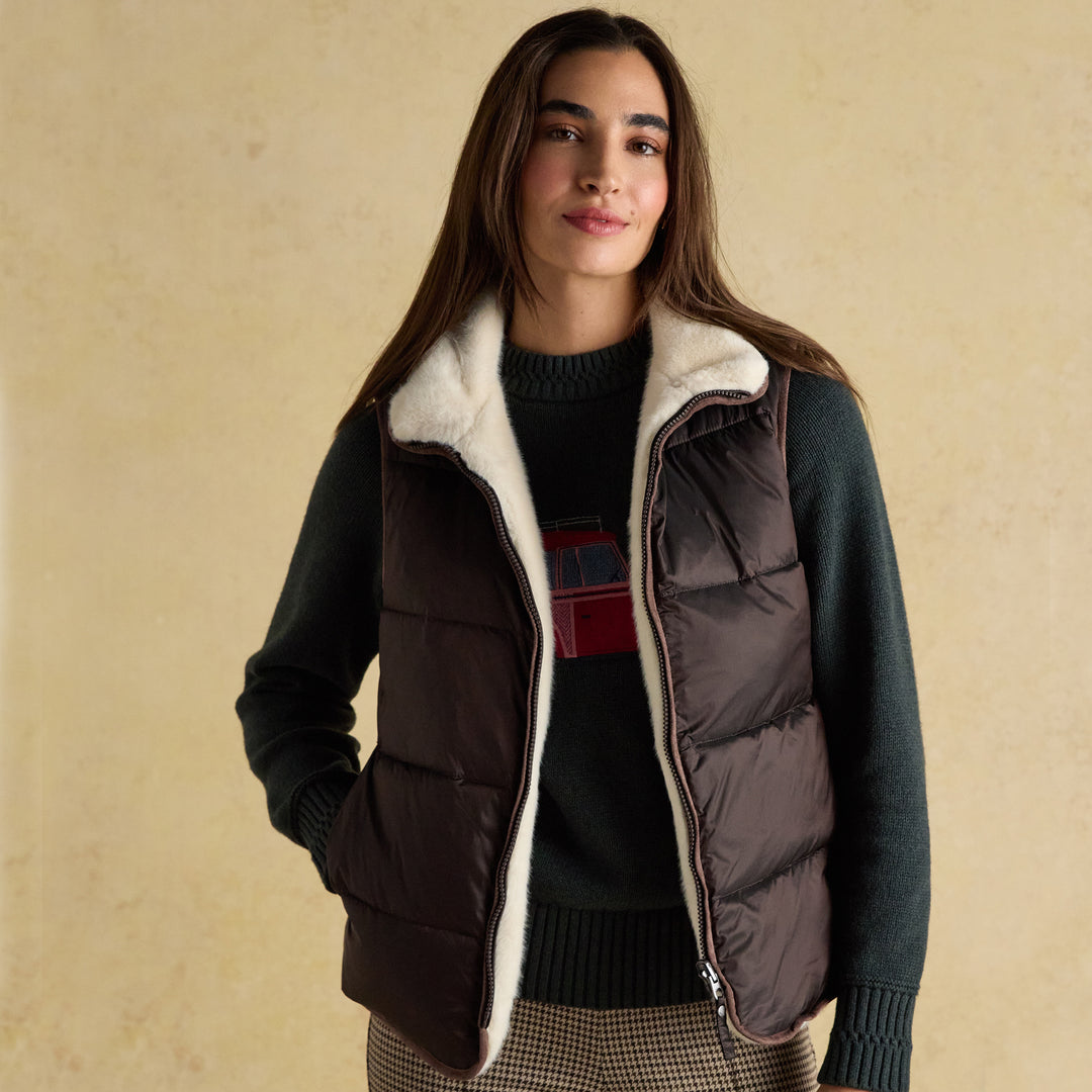 Joules Ladies Reversible Fur Gilet