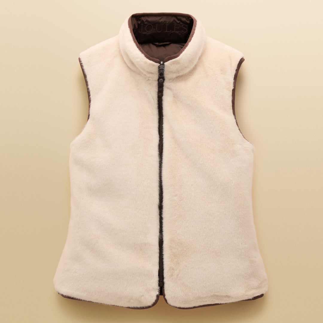 Joules Ladies Reversible Fur Gilet