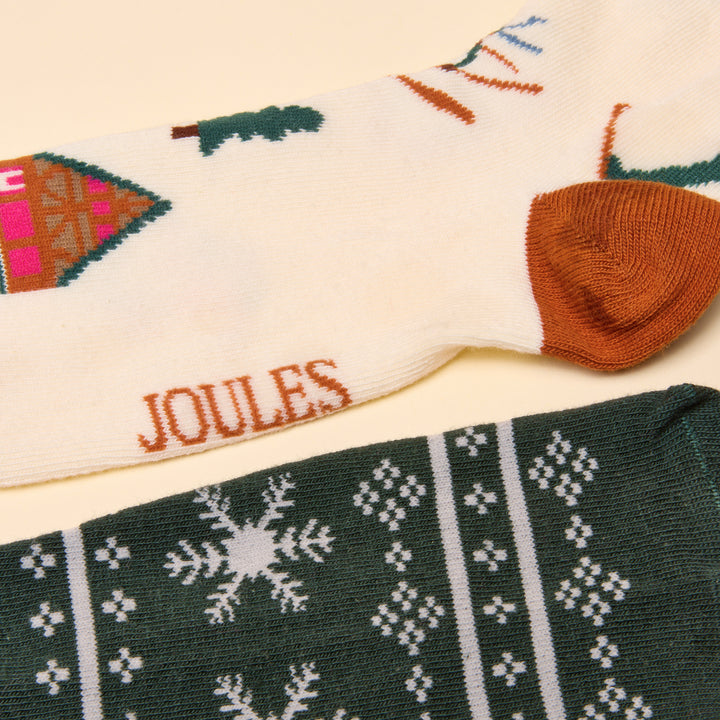 Joules Ladies Everyday 2 Pack Socks