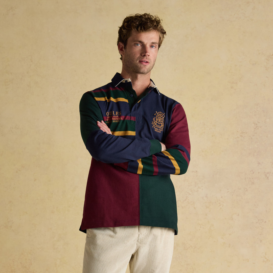 Joules Mens Hotch Potch Embellished Rugby Shirt