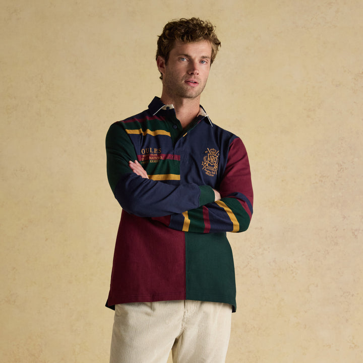 Joules Mens Hotch Potch Embellished Rugby Shirt