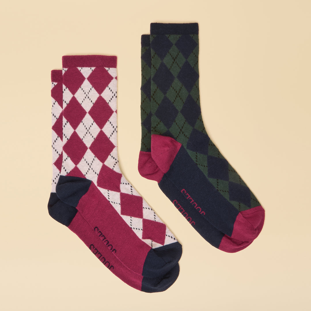 Joules Ladies Everyday 2 Pack Socks