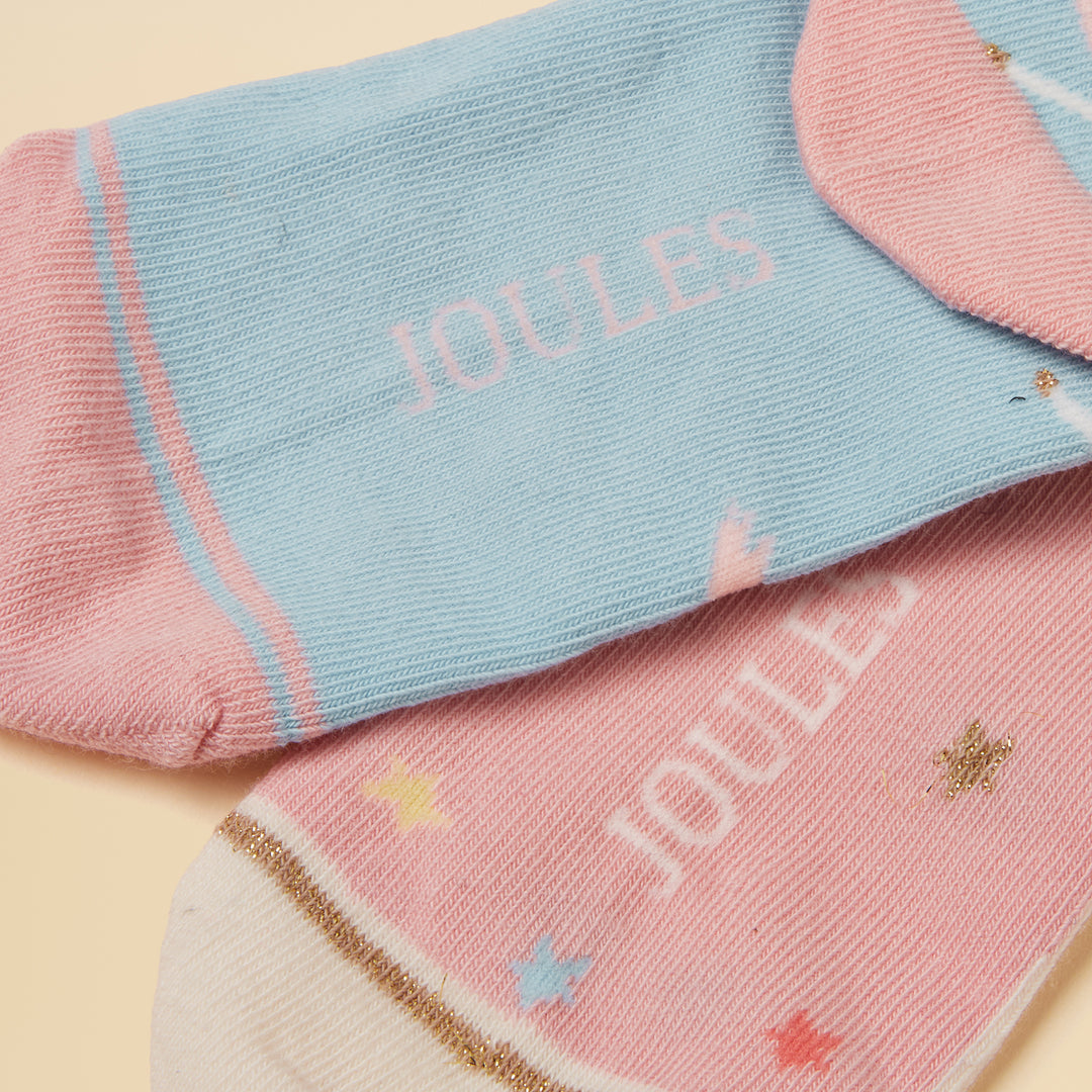 Joules Girls Neat Feet 2 Pack Socks