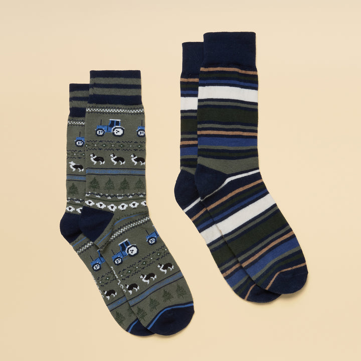 Joules Mens Kingsbury Two Pack Socks