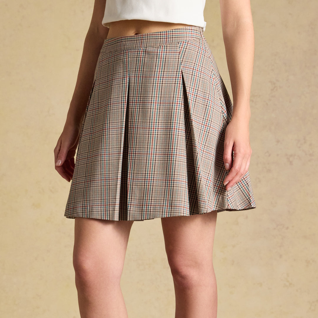 Joules Ladies Ada Short Pleated Skirt