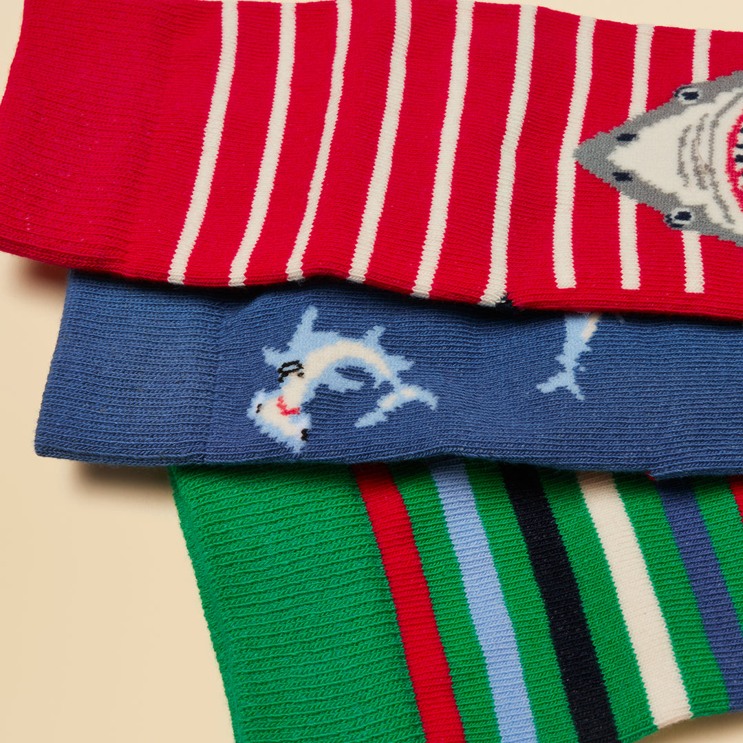 Joules Boys Eat Feet 3 Pack Socks