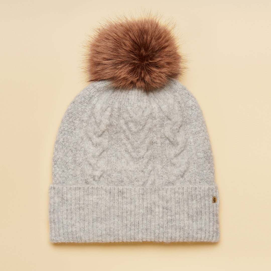Joules Ladies Cable Bobble Hat