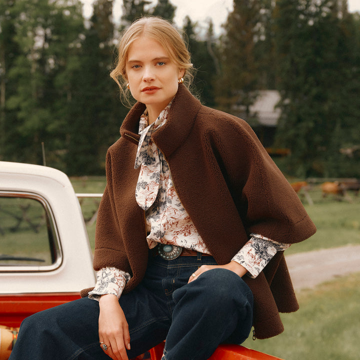 Joules Ladies Chunky Fleece Cape