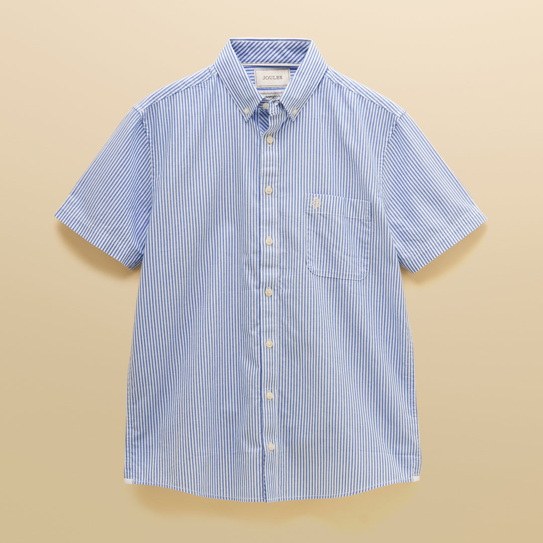 Joules Mens Oxford Lightweight Short Sleeve Stripe Shirt